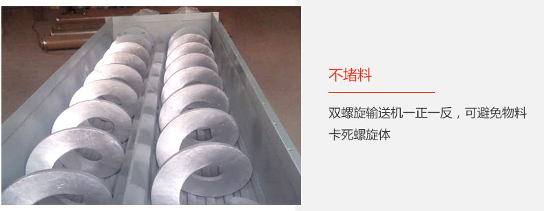 旋向相反，不堵料