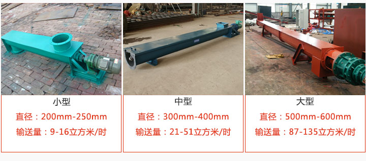 U型螺旋輸送小型，中型，大型產(chǎn)品展示